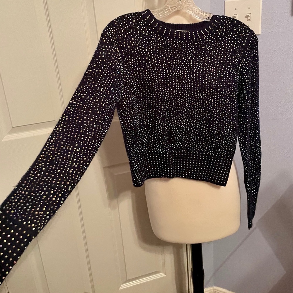 Zara - dark navy blue sweater with sparkles - SM